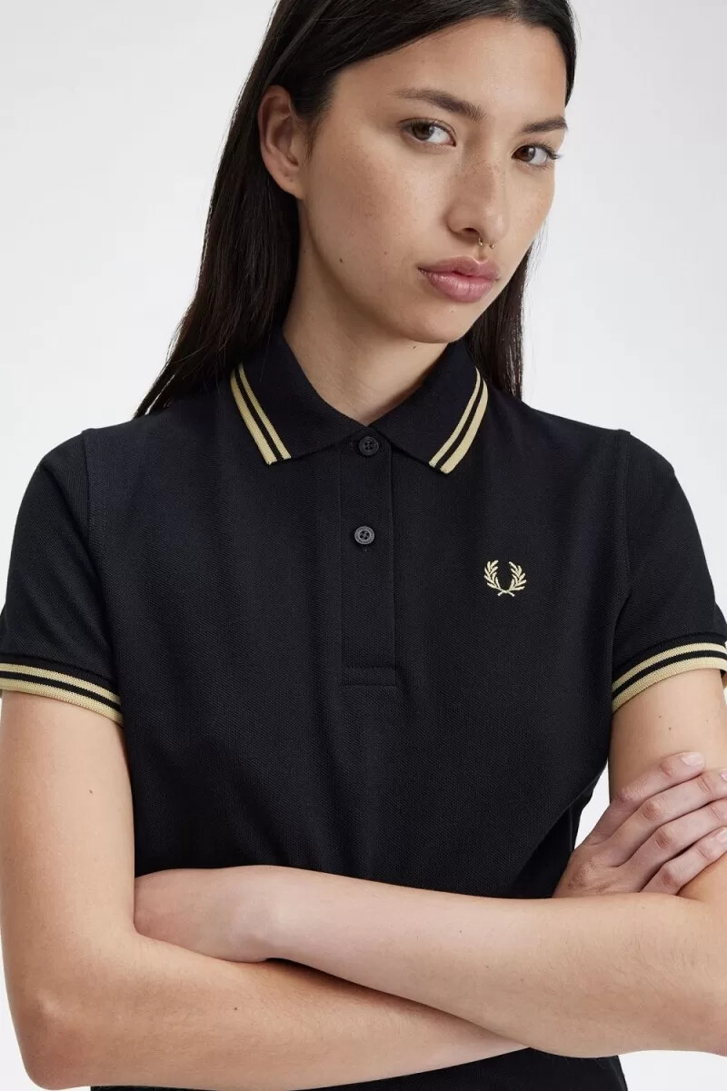 fred perry g12 womens shirt black champagne