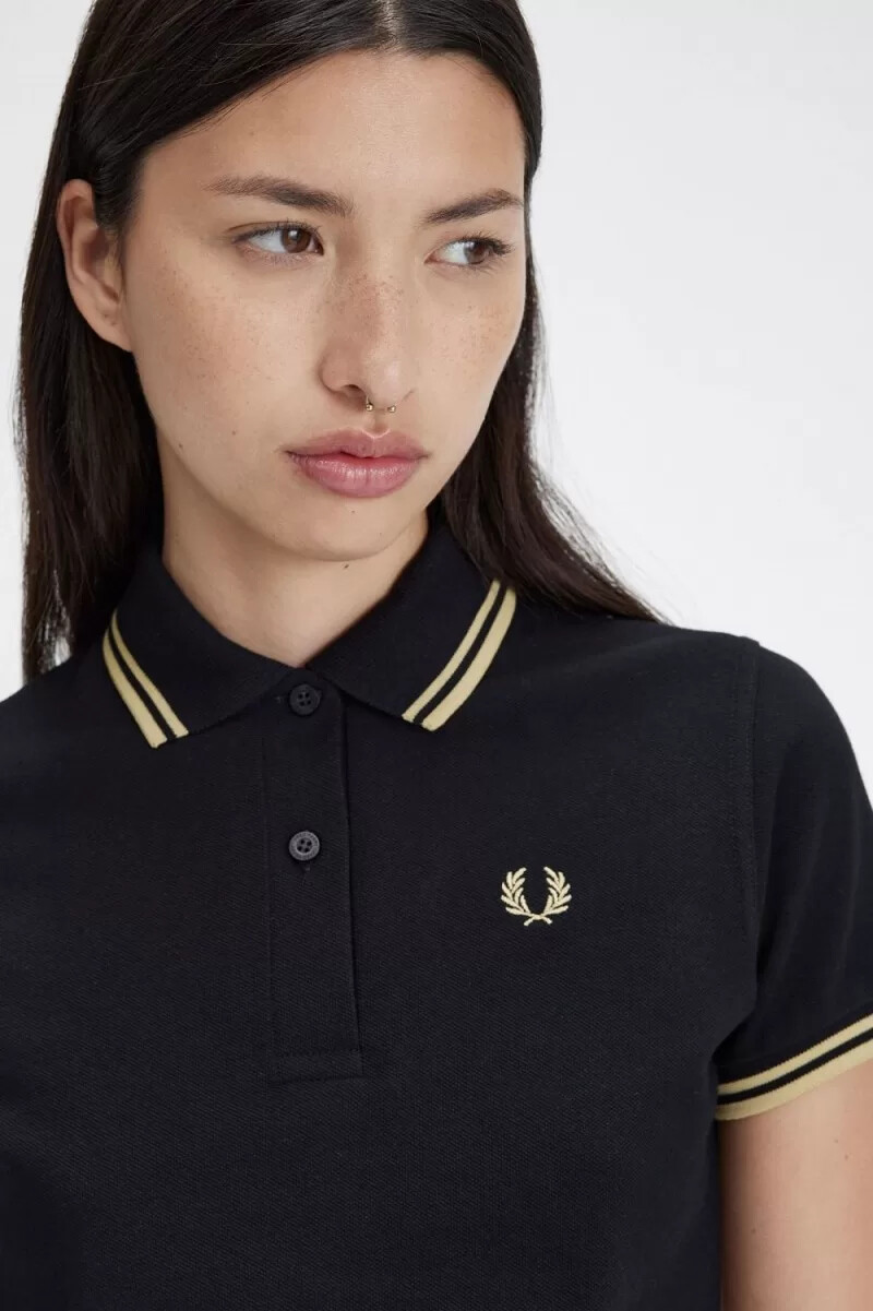 fred perry g12 womens shirt black champagne