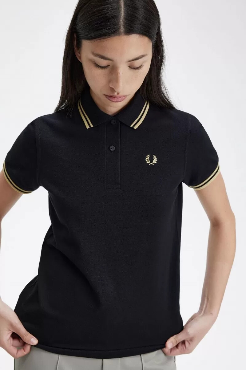 fred perry g12 womens shirt black champagne
