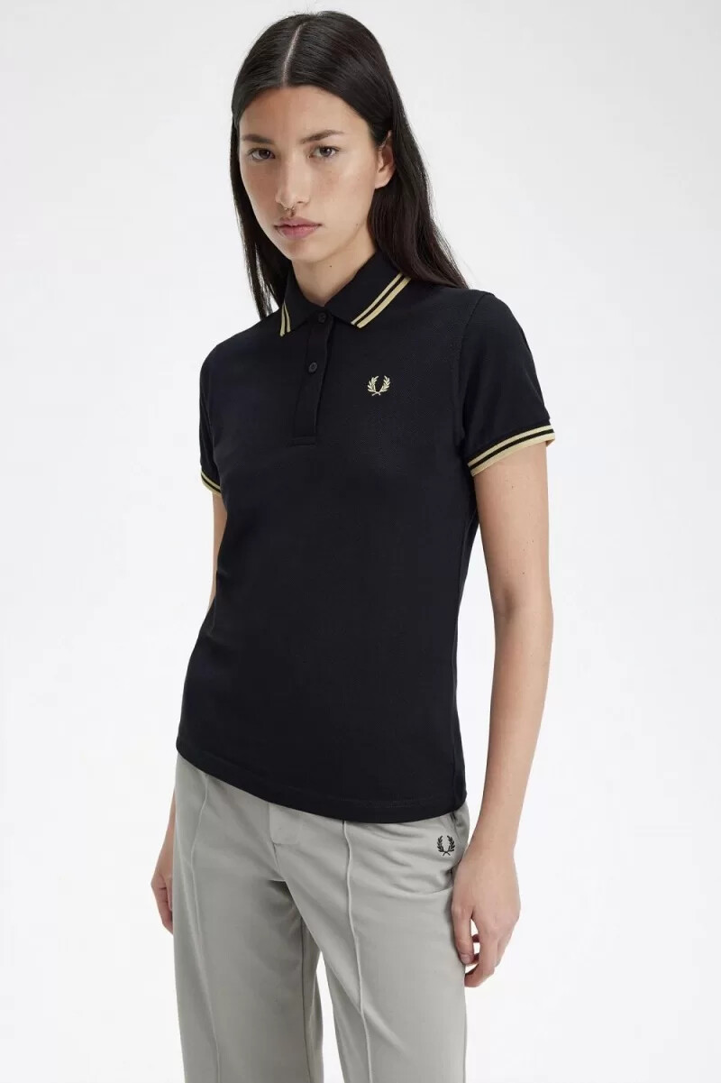 fred perry g12 womens shirt black champagne