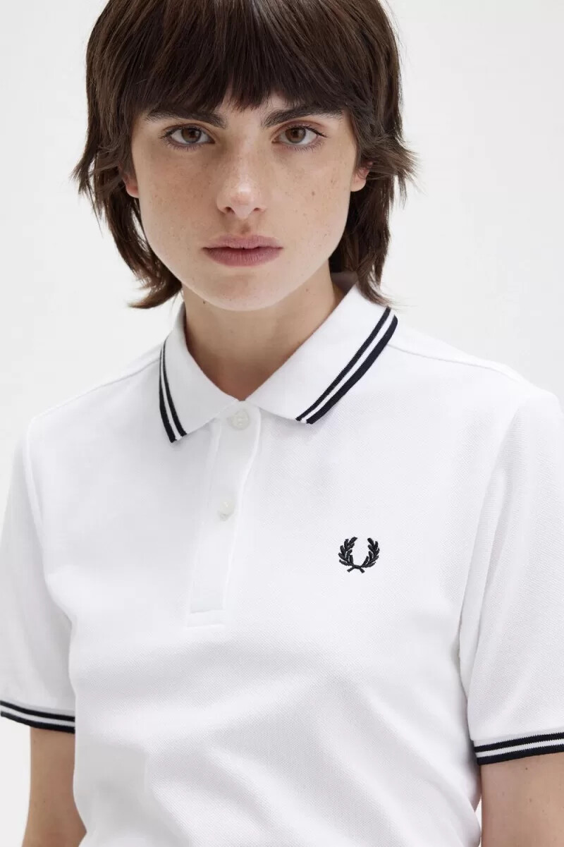 fred perry g3600 womens shirt white black