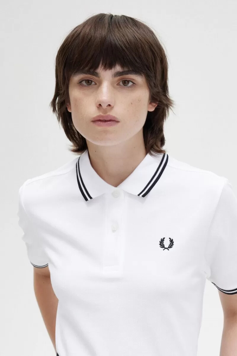 fred perry g3600 womens shirt white black