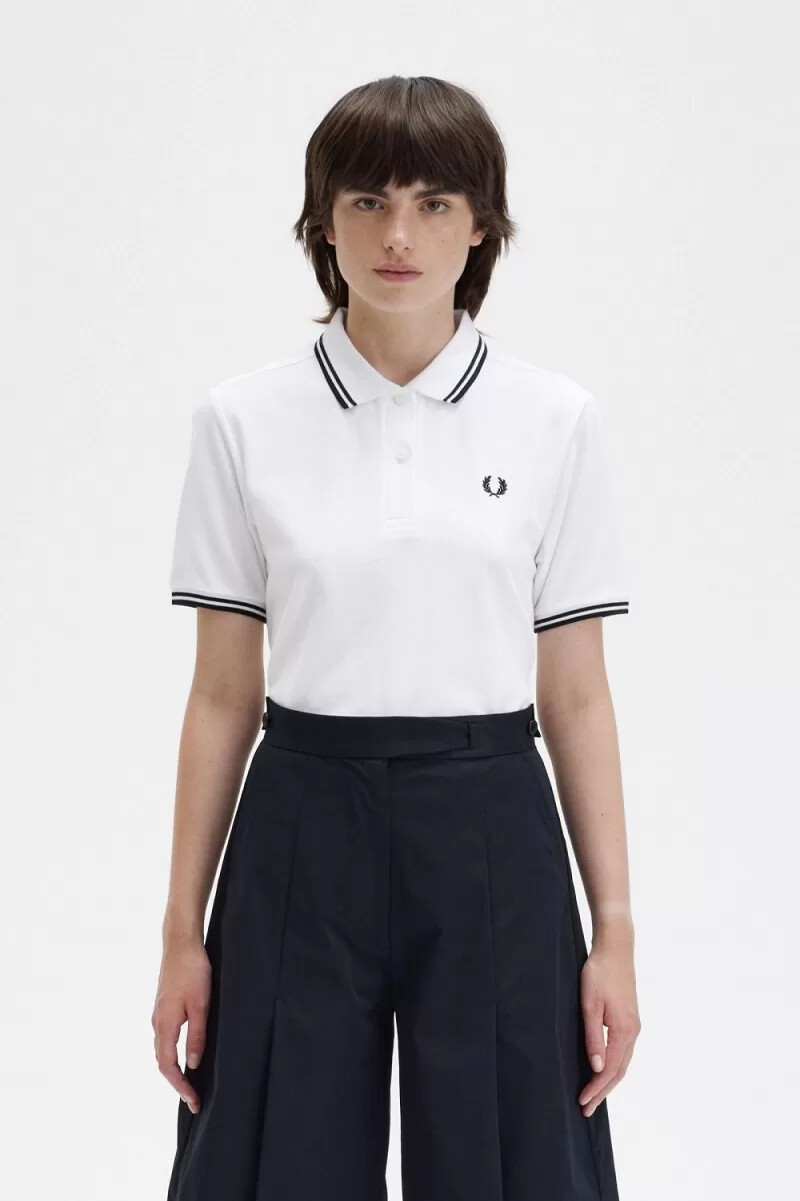 fred perry g3600 womens shirt white black