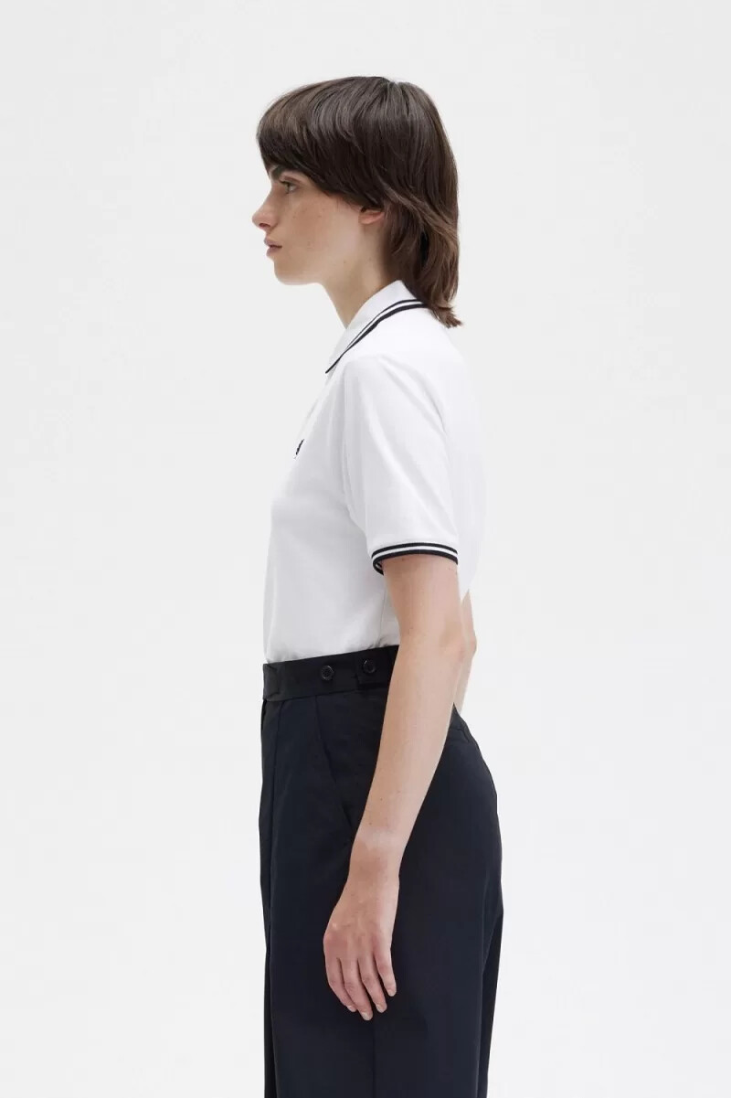 fred perry g3600 womens shirt white black