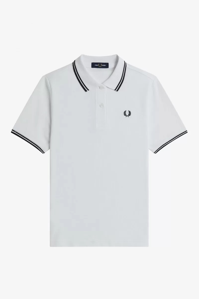 fred perry g3600 womens shirt white black