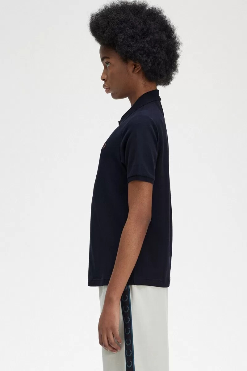 fred perry g6000 womens shirt navy brown