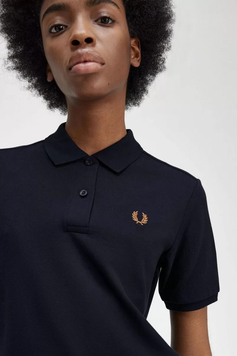 fred perry g6000 womens shirt navy brown