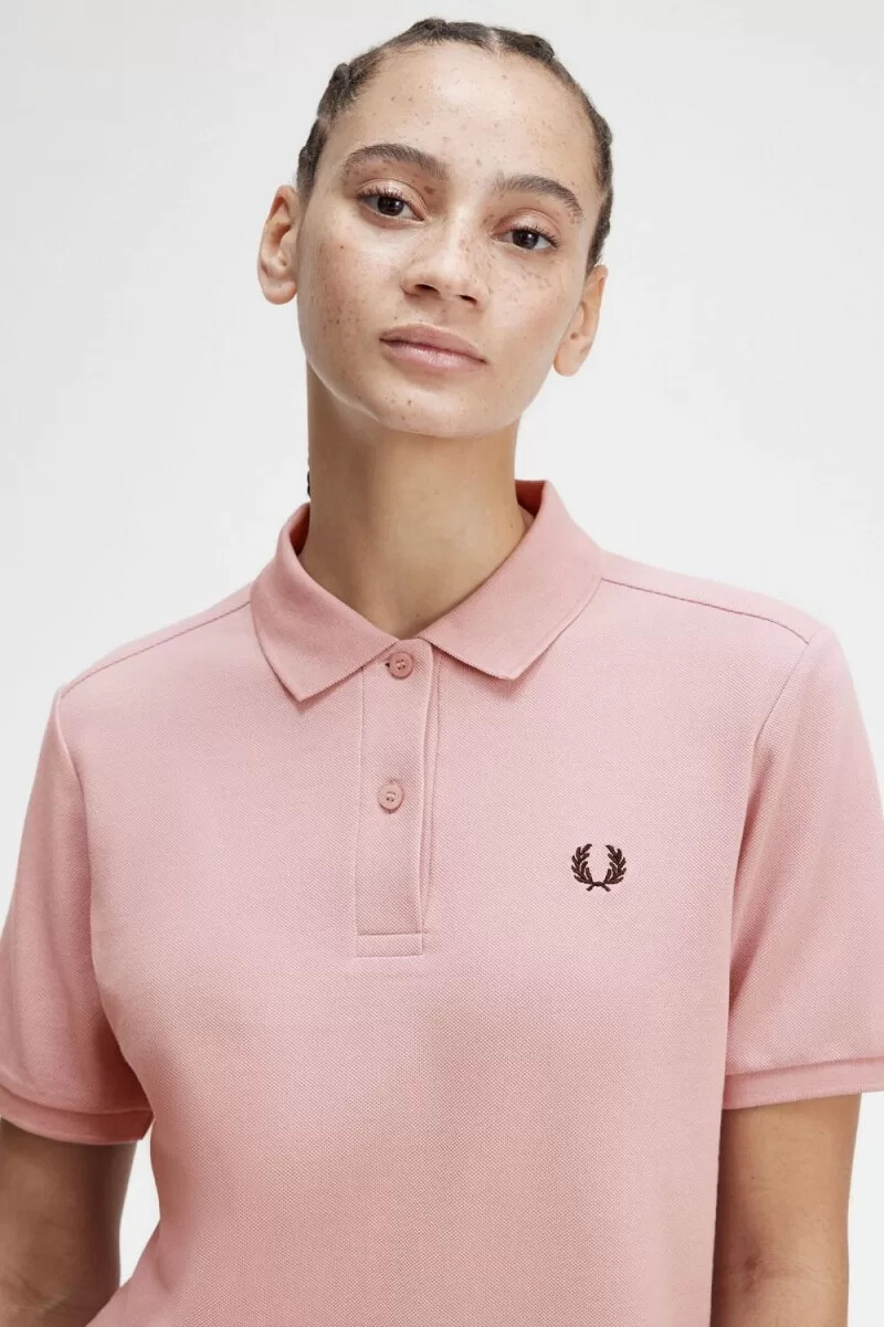 fred perry g6000 womens shirt dusty rose pink black