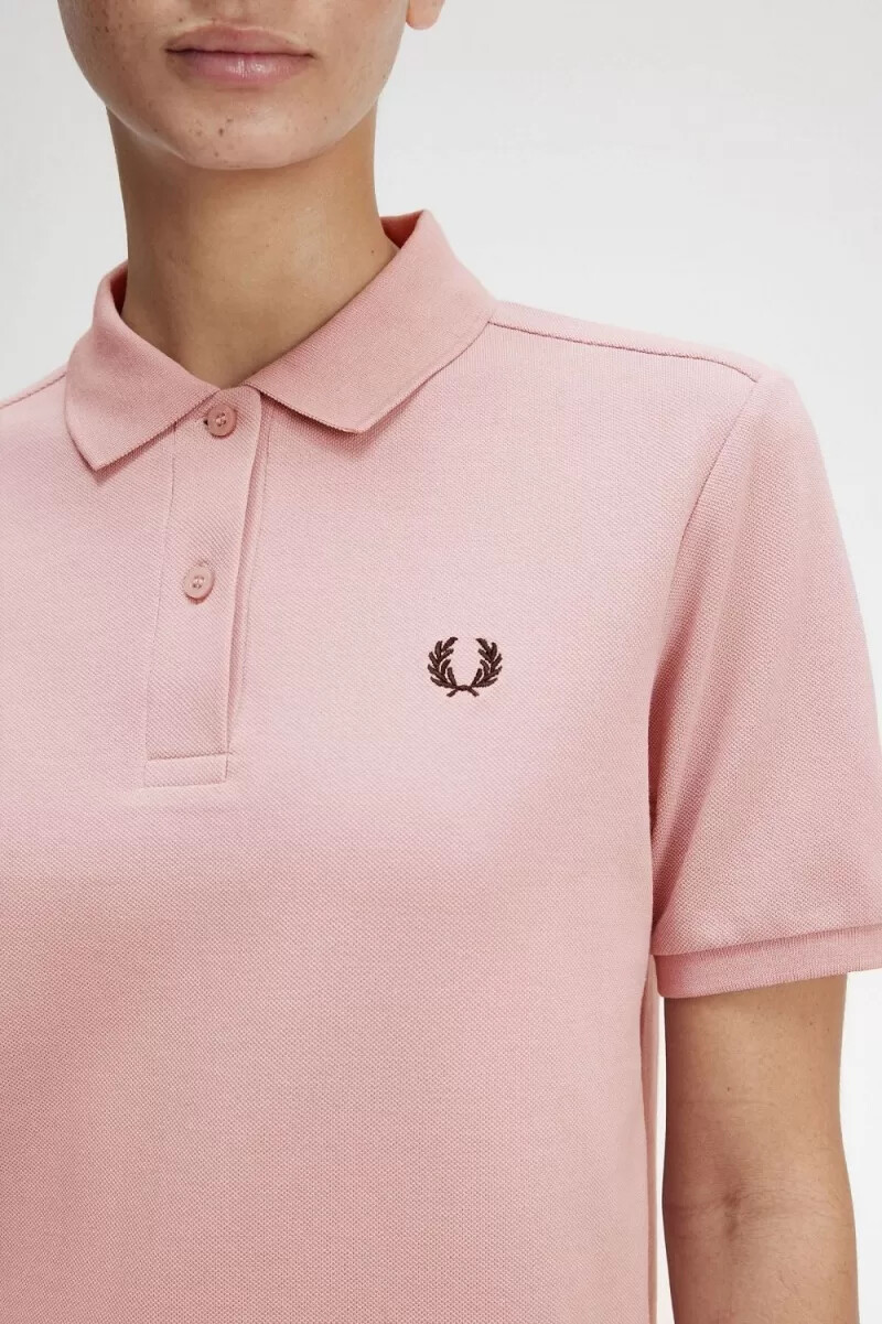 fred perry g6000 womens shirt dusty rose pink black