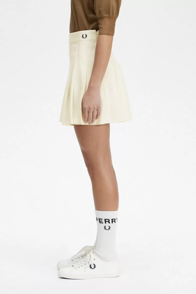 fred perry pleated tennis womens skirts beige