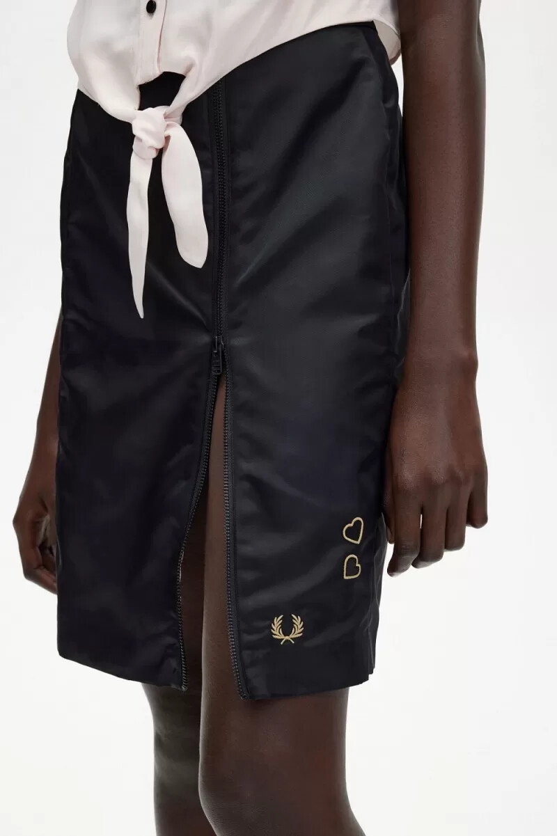 fred perry zip detail womens skirts black