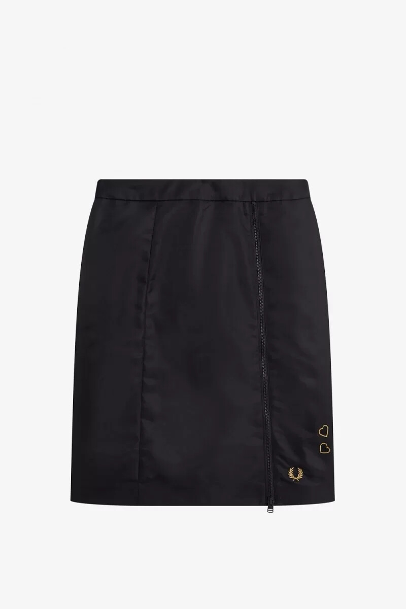 fred perry zip detail womens skirts black