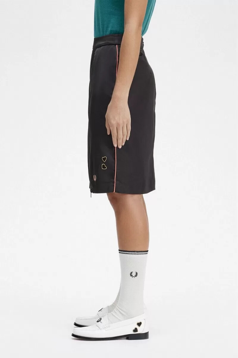 fred perry zip detail womens skirts black