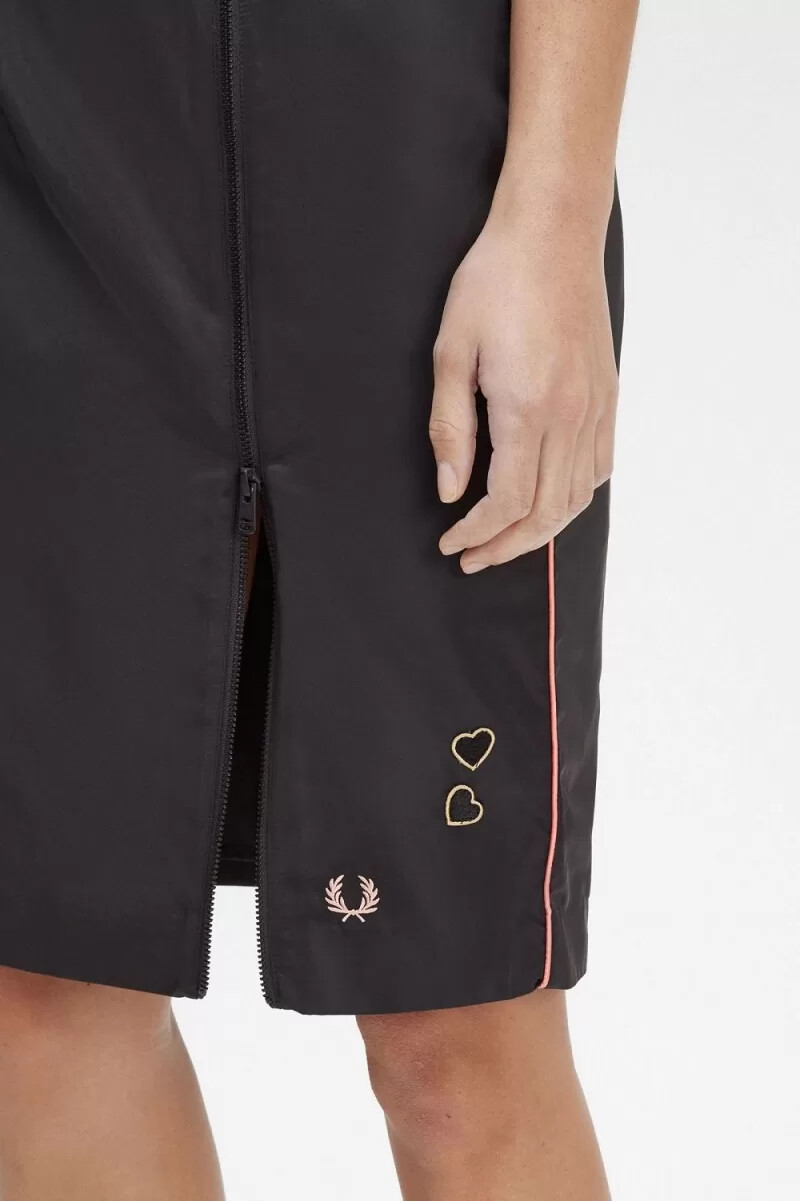 fred perry zip detail womens skirts black