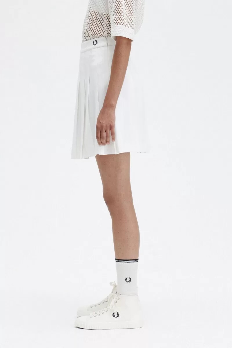 fred perry pleated tennis womens skirts snow white