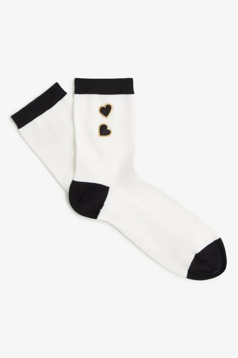 fred perry heart womens socks snow white