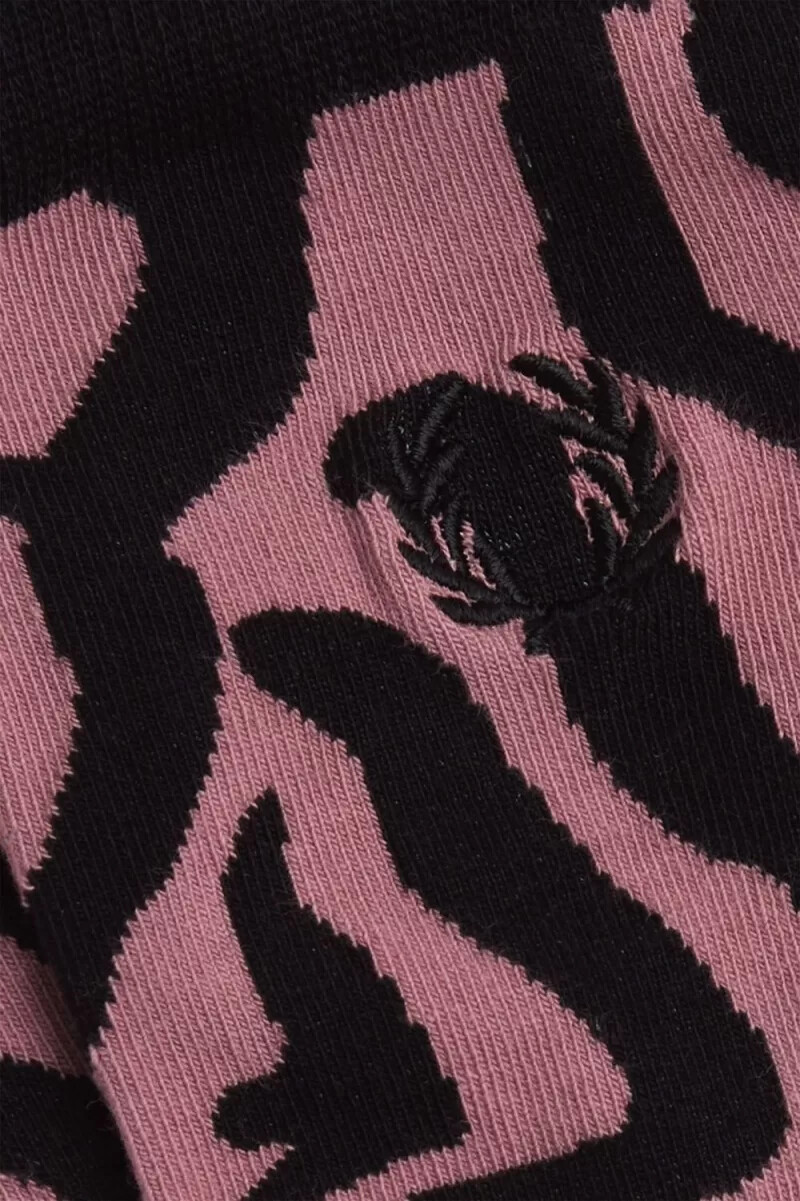 fred perry amy print womens socks dusty rose pink
