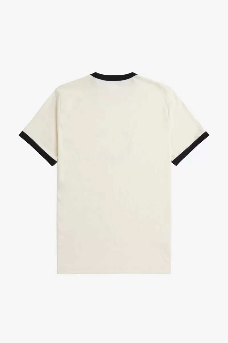 fred perry flocked laurel wreath womens t-shirt beige