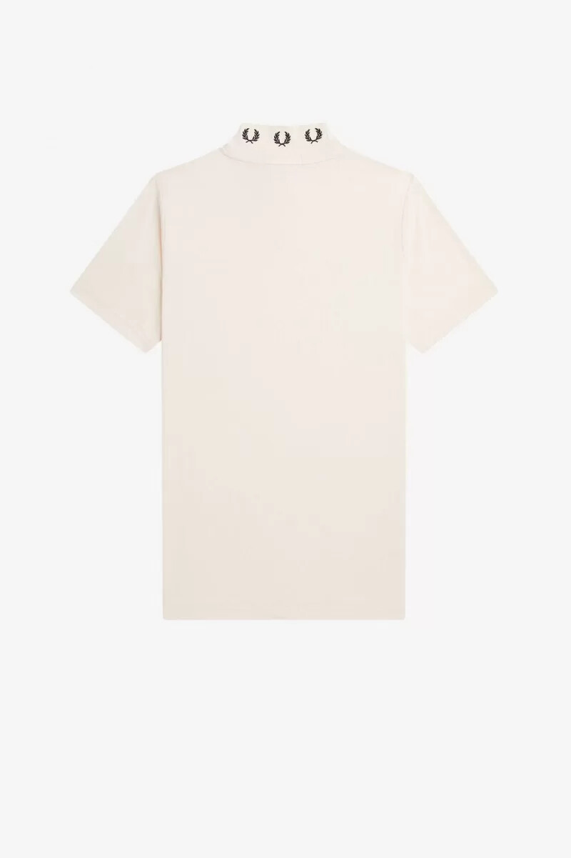 fred perry laurel wreath high neck womens t-shirt silky peach