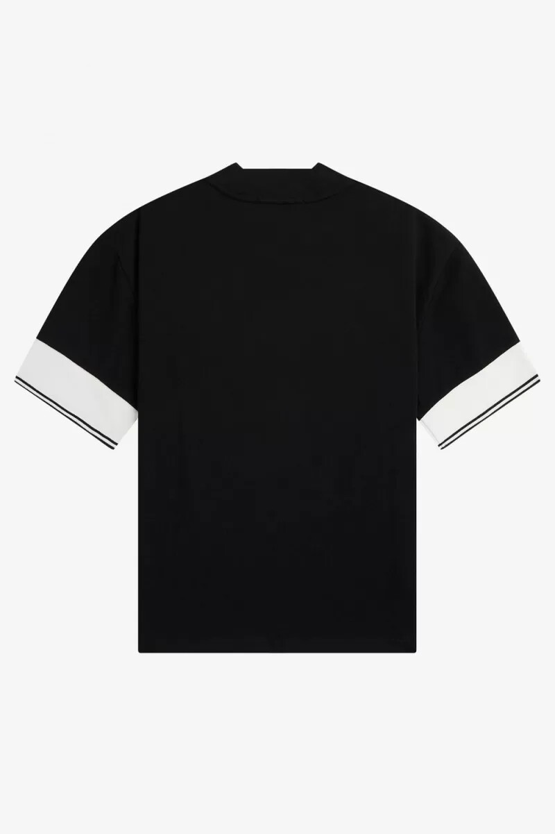 fred perry tipped cuff piqué womens t-shirt black