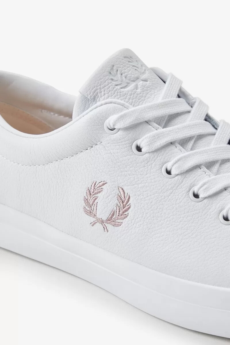 fred perry lottie womens tennis shoes white dusty rose pink
