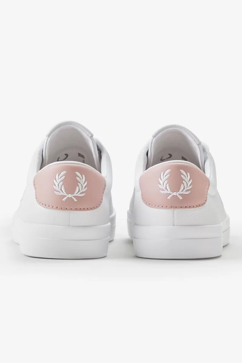 fred perry lottie womens tennis shoes white dusty rose pink