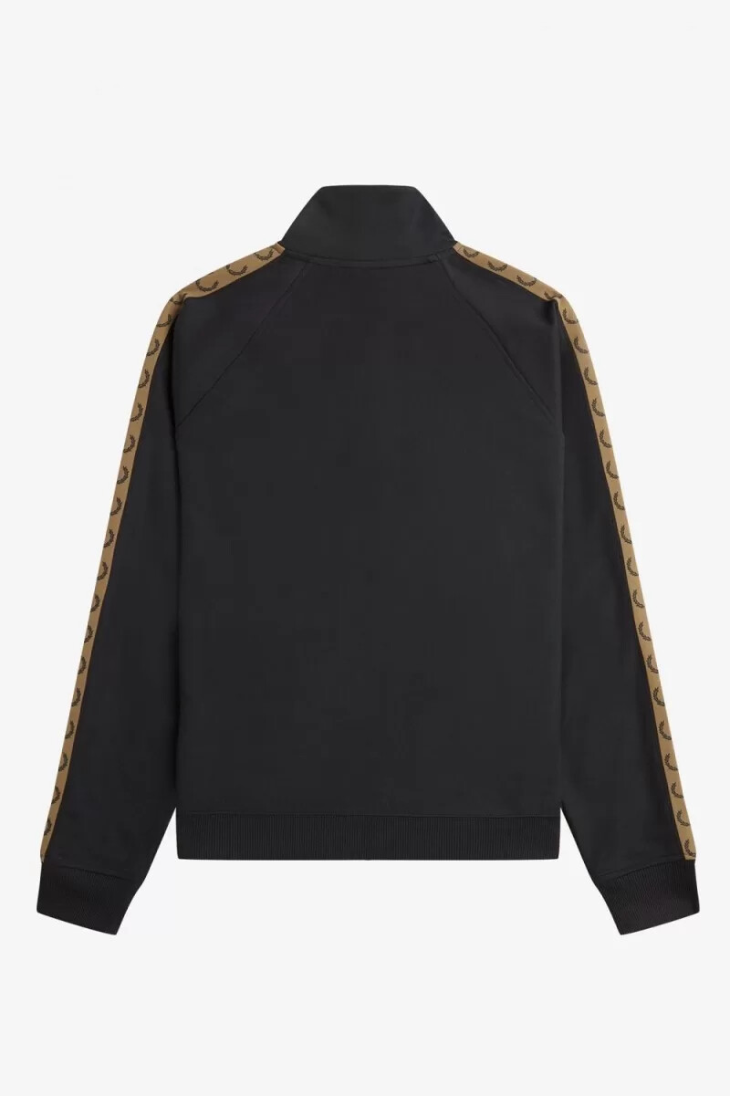 fred perry contrast tape mens track jackets black brown