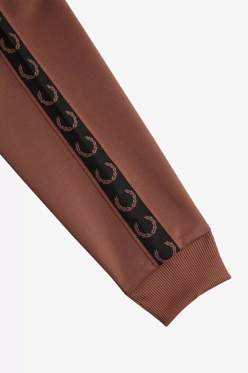fred perry contrast tape mens track jackets whisky brown black