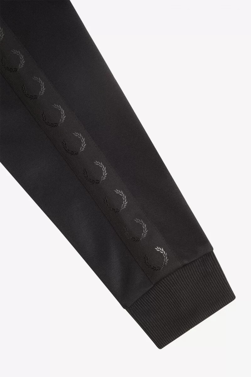 fred perry tonal tape mens track jackets black
