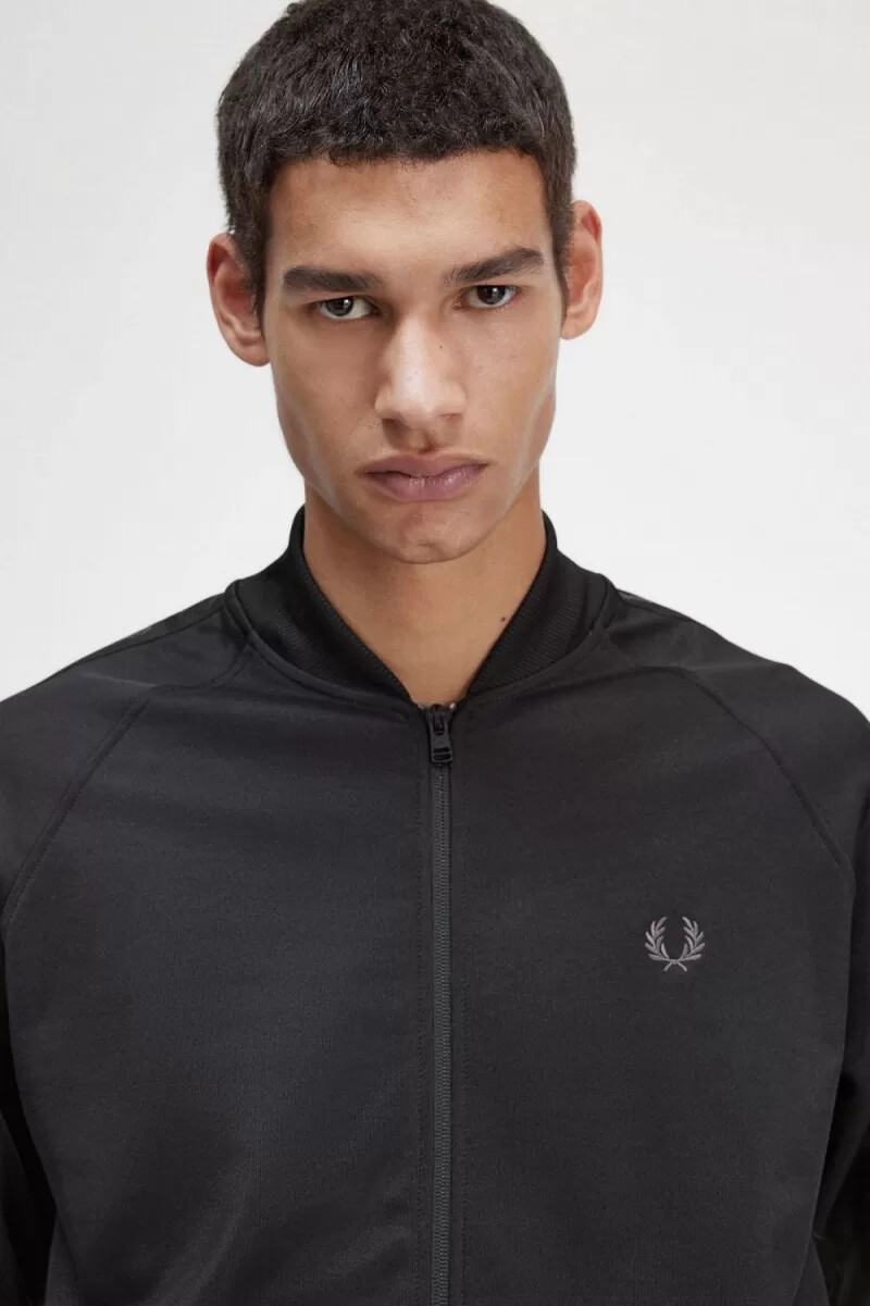 fred perry tonal tape mens track jackets black