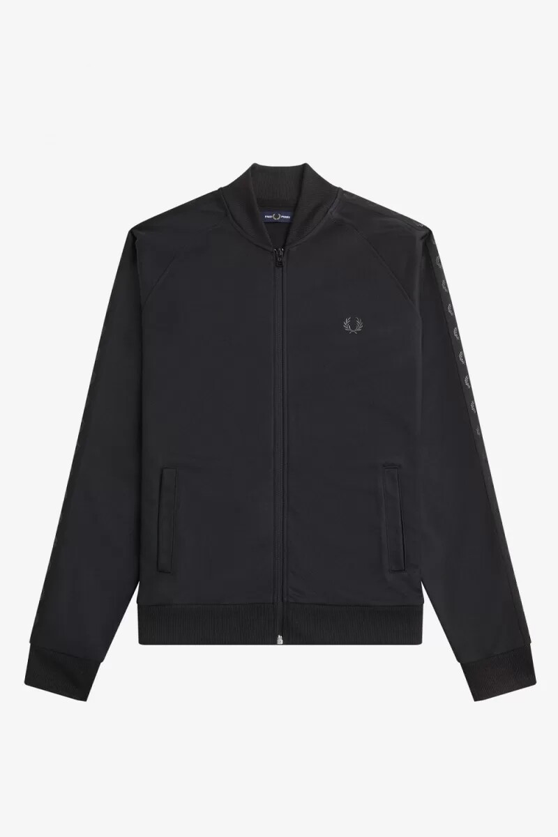 fred perry tonal tape mens track jackets black