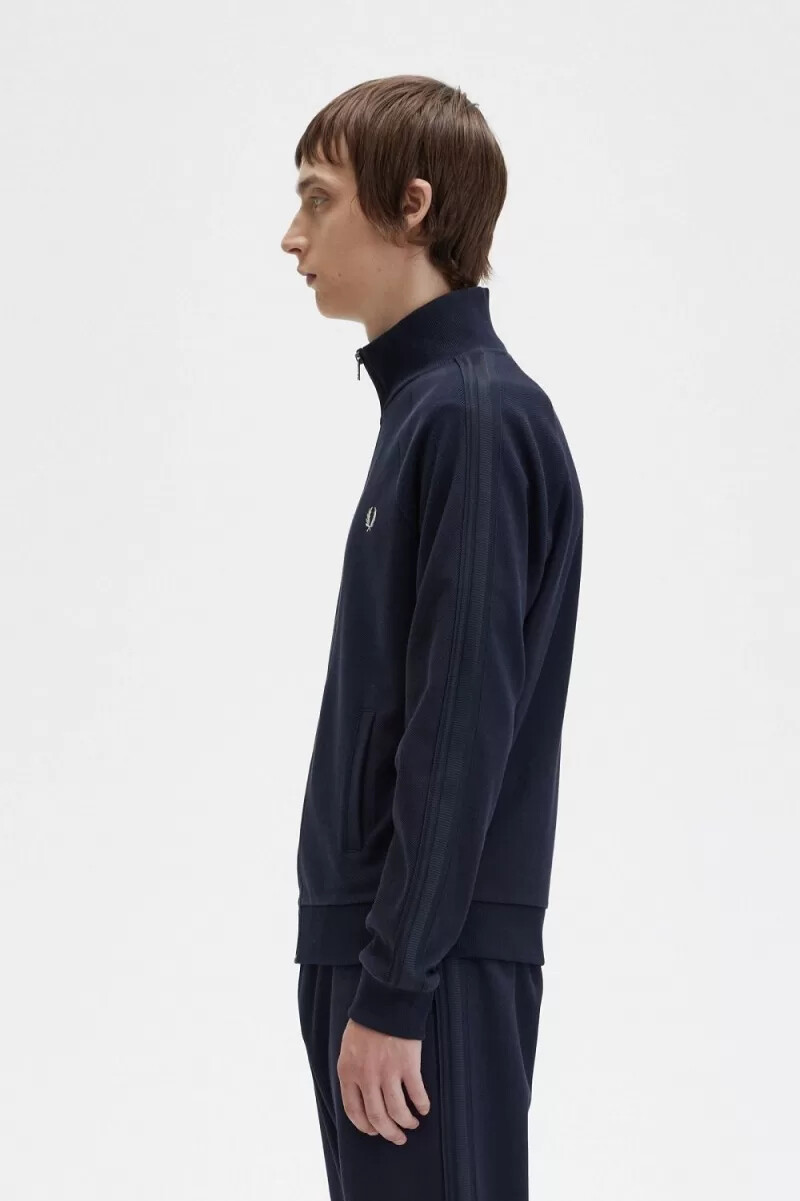 fred perry knitted tape mens track jackets navy
