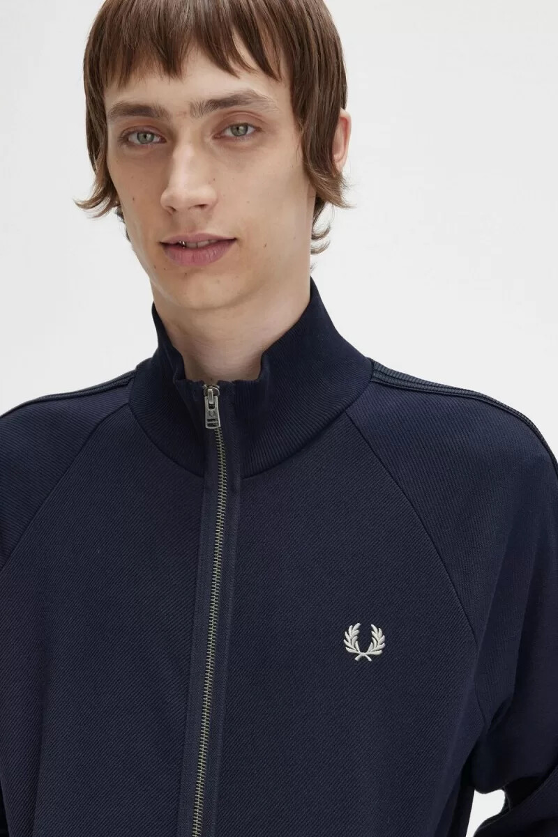 fred perry knitted tape mens track jackets navy