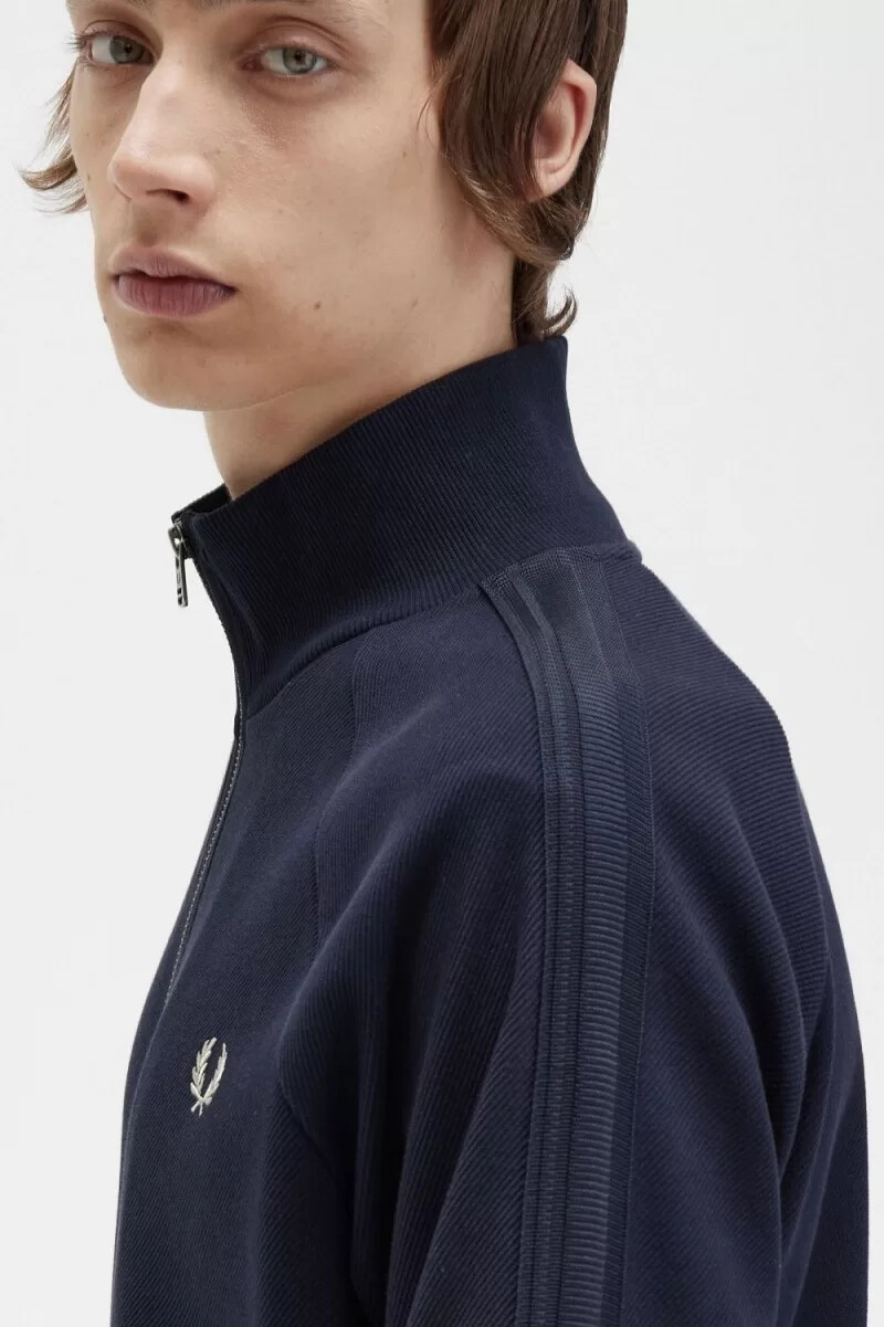 fred perry knitted tape mens track jackets navy