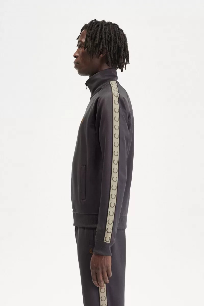 fred perry contrast tape mens track jackets anchor grey black