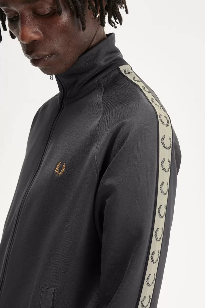 fred perry contrast tape mens track jackets anchor grey black