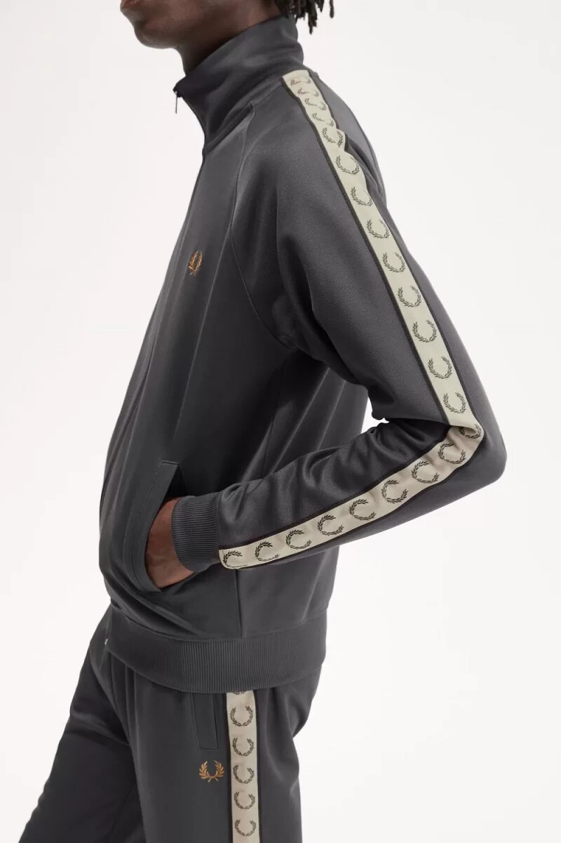 fred perry contrast tape mens track jackets anchor grey black