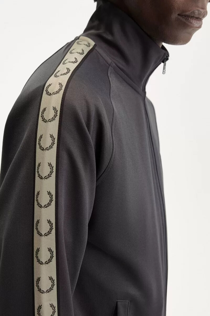 fred perry contrast tape mens track jackets anchor grey black