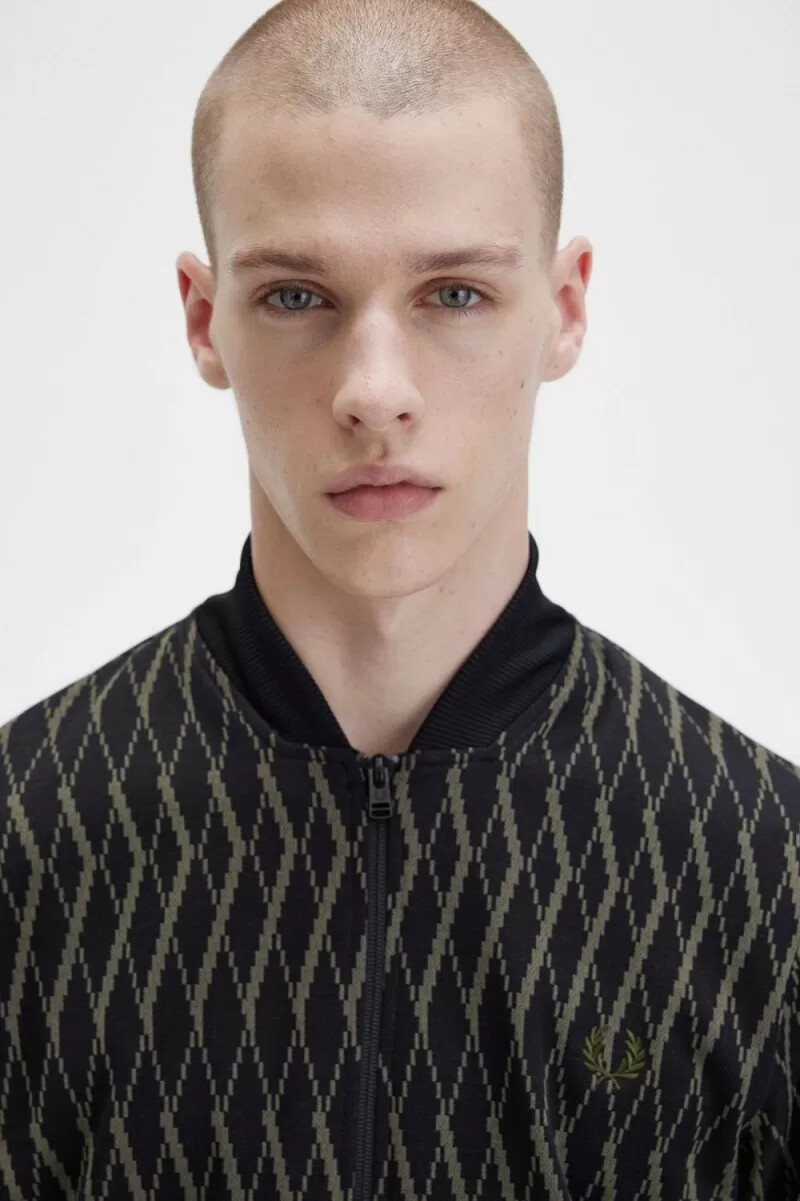 fred perry argyle mens track jackets black