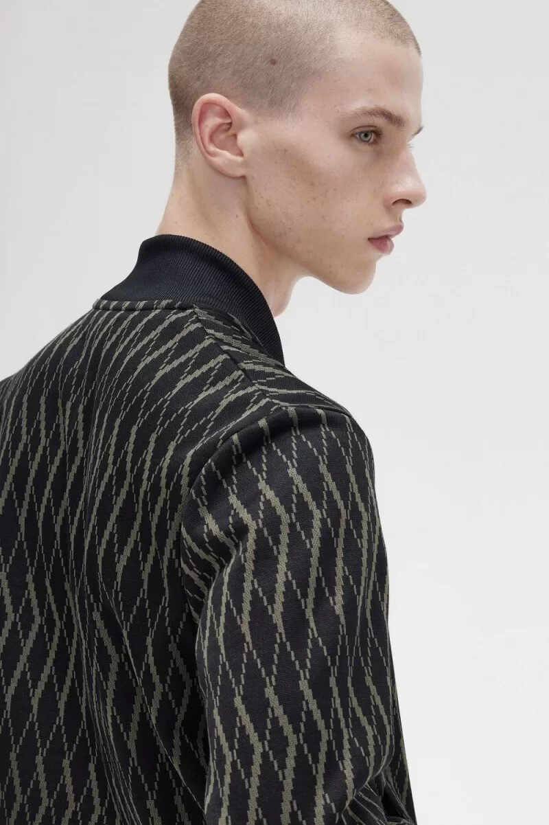 fred perry argyle mens track jackets black