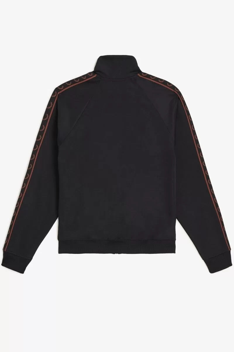 fred perry contrast tape mens track jackets black whisky brown