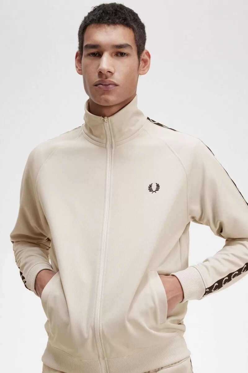fred perry contrast tape mens track jackets light mint black