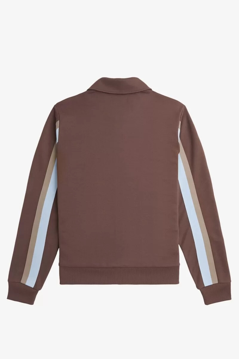 fred perry tape detail collared mens track jackets dark red