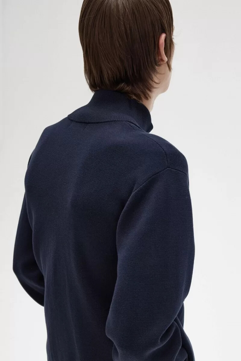fred perry knitted mens track jackets navy