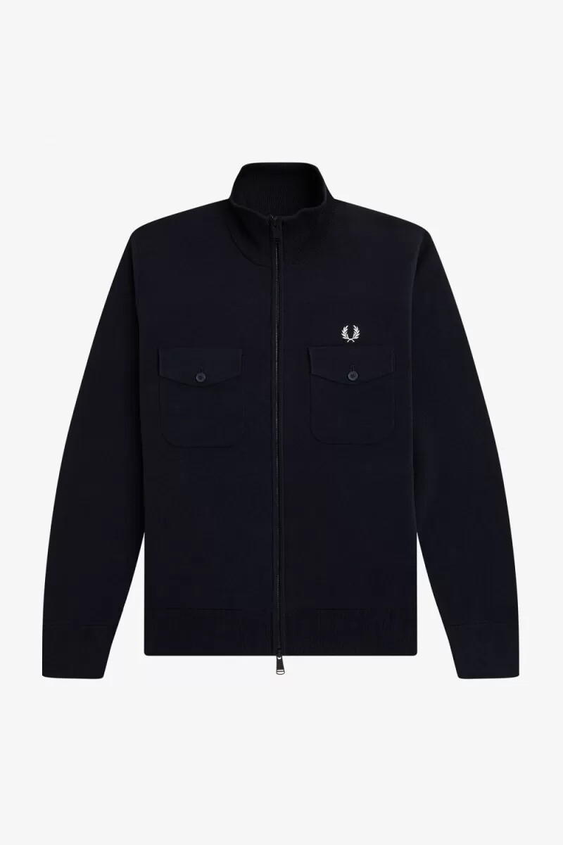 fred perry knitted mens track jackets navy