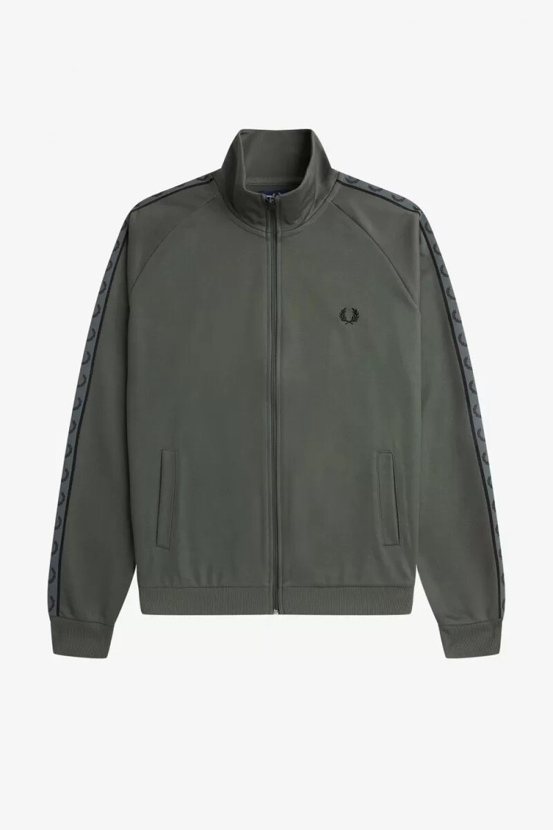 fred perry contrast tape mens track jackets field green black