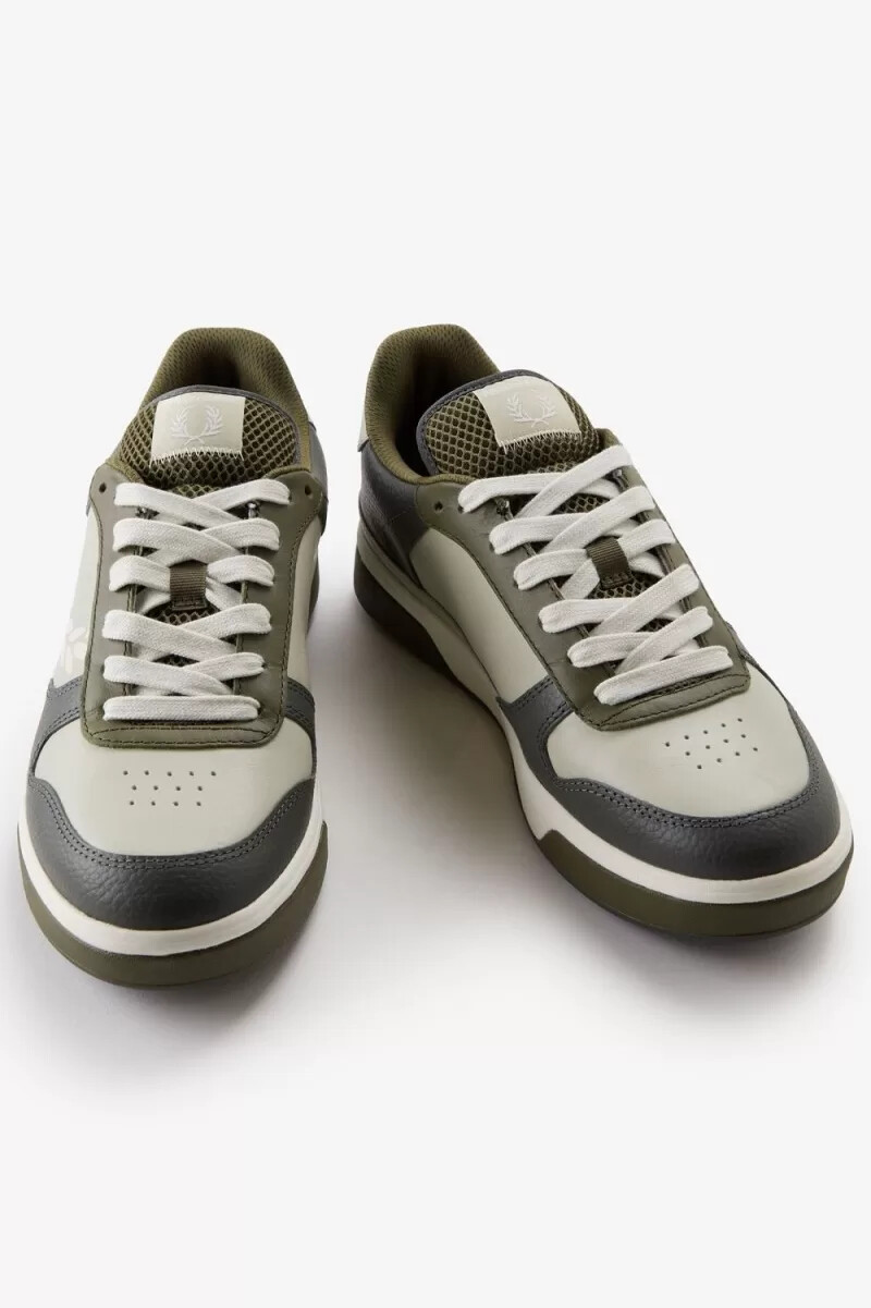 fred perry b300 mens trainers light mint light beige