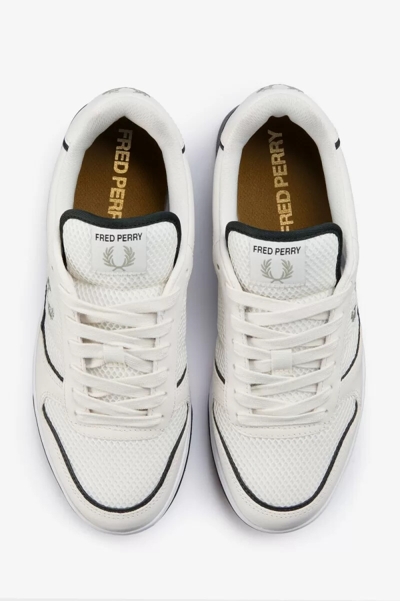 fred perry b300 mens trainers snow white mint