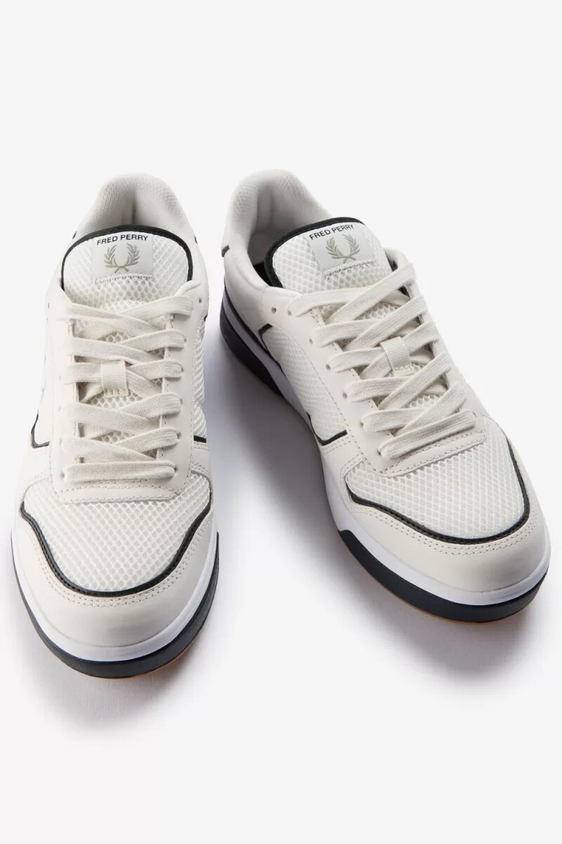fred perry b300 mens trainers snow white mint