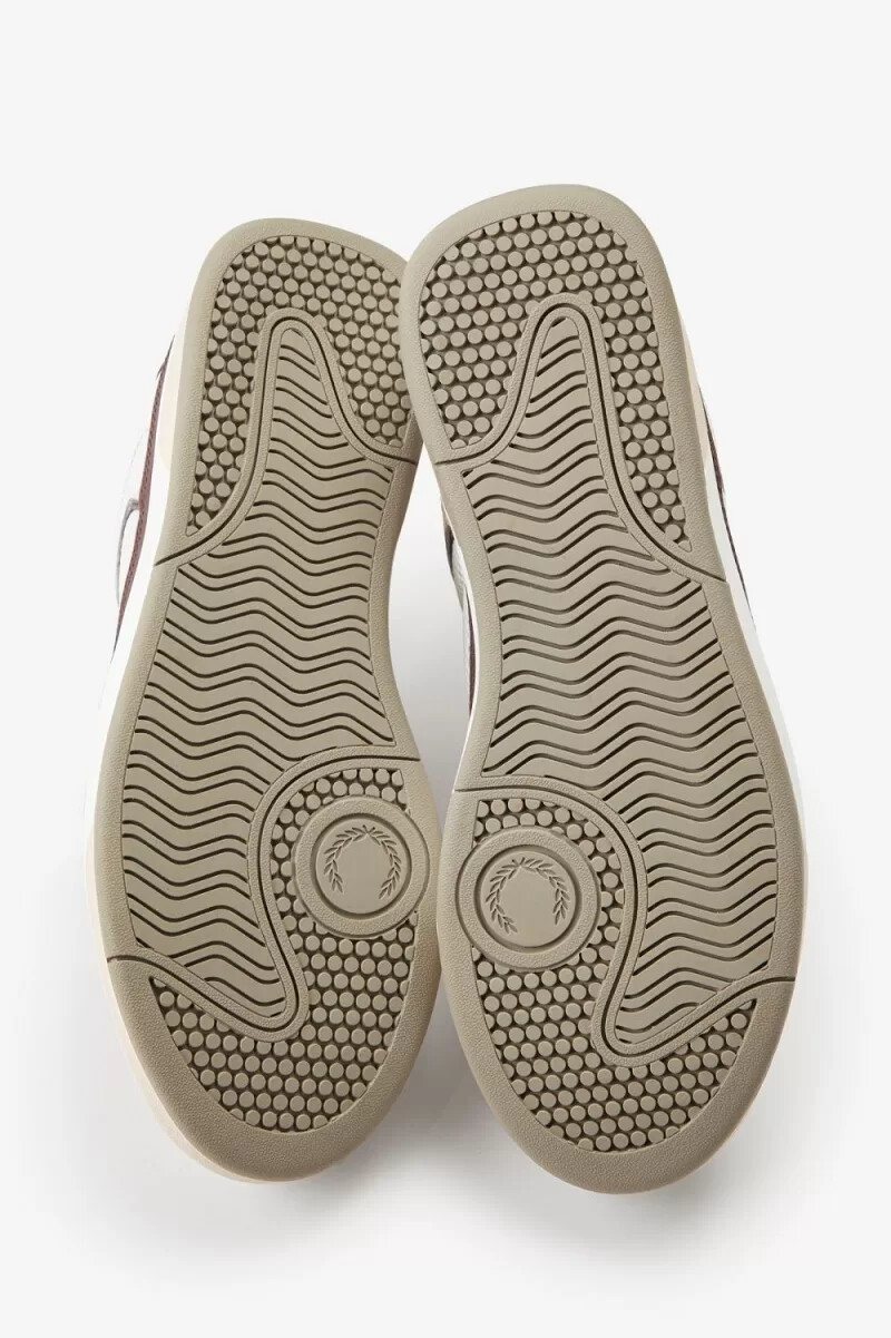 fred perry b300 mens trainers snow white warm grey